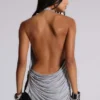 Alisia Backless Button Halter Top
