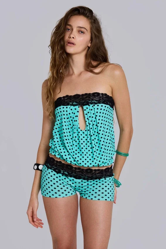 Ashlee Polkadot Lace Top