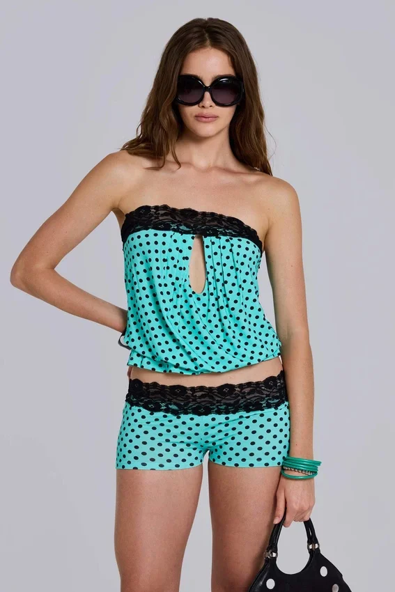 Ashlee Polkadot Lace Top