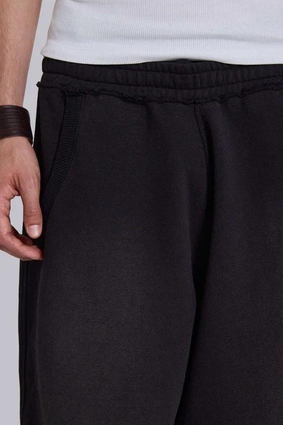 Black Baggy Cuffed Monster Joggers