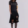 Black Distressed Monster Shorts