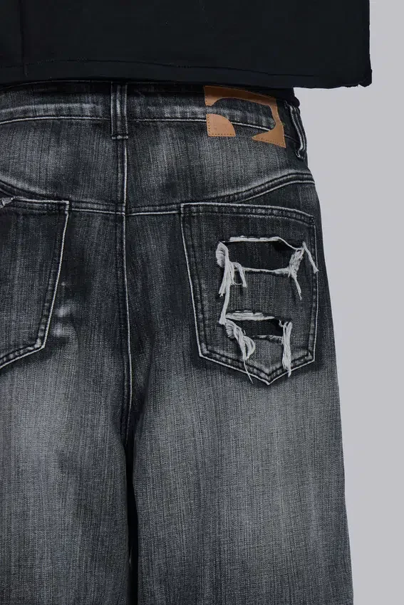 Black Eroded XL Colossus Jeans