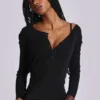 Black Haze Henley Top