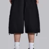 Black Parachute Cargo Baggy Shorts