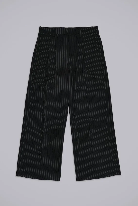 Black Pinstripe Goliath Suit Pants