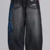 Black Spike Airbrush XL Ripped Colossus Jeans