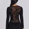 Black Wings Mesh Dress