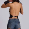 Black Zene Backless Top