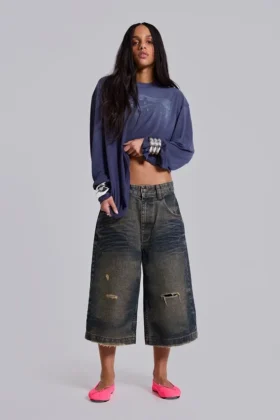 Blue Cinch Back Colossus Jorts