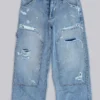Blue Vintage Distressed Carpenter Jeans