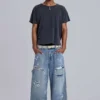 Blue Vintage Distressed Carpenter Jeans