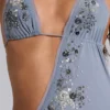 Brisa Asymmetric Hand-Beaded Maxi Dress