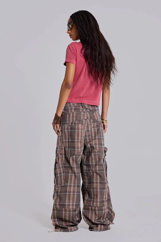 Brown Check Cadet Cargos