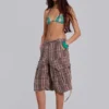 Brown Check Cadet Shorts