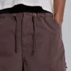 Brown Parachute Cargo Baggy Shorts