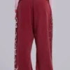 Burgundy Hardcore Jewel Monster Joggers