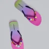 Button Ombre Flip Flops