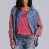 Checked Button-Up Hooded Shirt