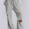Cleo Distressed Slouchy Bootcut Jogger