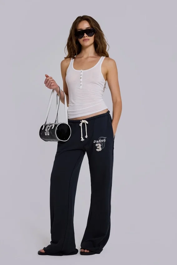Cleo Slouchy Bootcut Jogger in Black