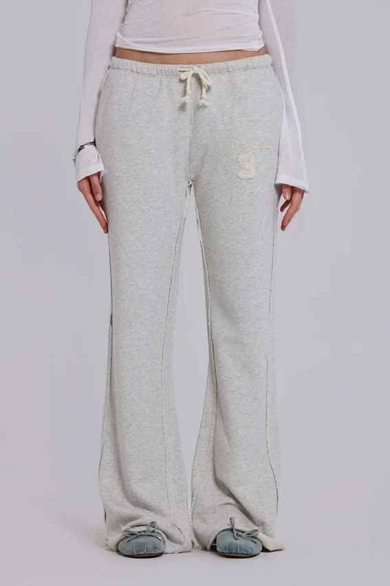 Cleo Slouchy Bootcut Jogger in Grey Marl