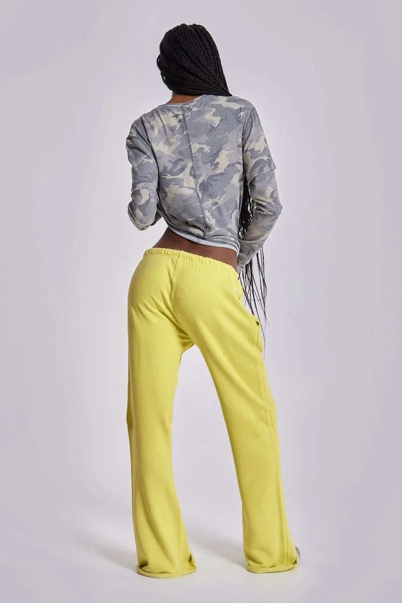 Cleo Slouchy Bootcut Jogger in Neon