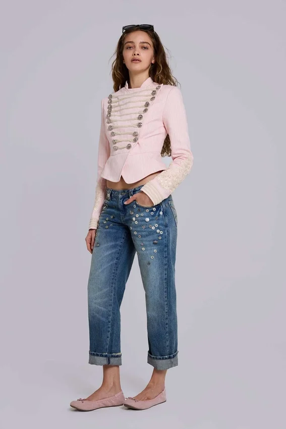Cooper Embellished Crop Jeans