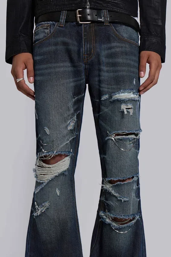 Cross Chain Blue Drift Bootcut Jeans
