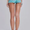 Deline Lace Mini Shorts in Turquoise