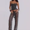 Deva Sequin Knit Corset Top in Midnight