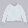 Distressed Double-Layered Waffle Top