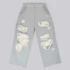 Distressed Grey Marl Baggy Monster Joggers
