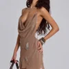 Doure Embellished Backless Mini Dress