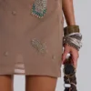 Doure Embellished Backless Mini Dress