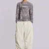 Ecru Parachute Cargo Pants