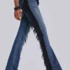 El Topo Fringe Bootcut Jeans in Blue Wash