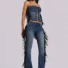 El Topo Fringe Bootcut Jeans in Blue Wash
