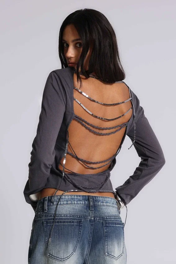 Fira Sequin V Neck Tee