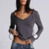 Fira Sequin V Neck Tee