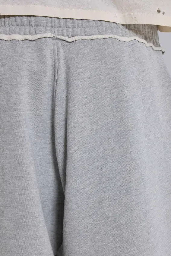 Grey Marl Cuffed Baggy Monster Joggers