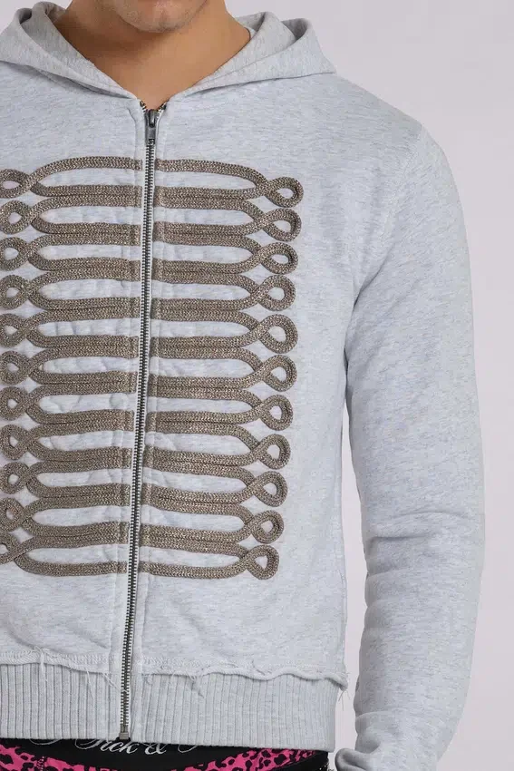 Grey Marl Military Monster Hoodie