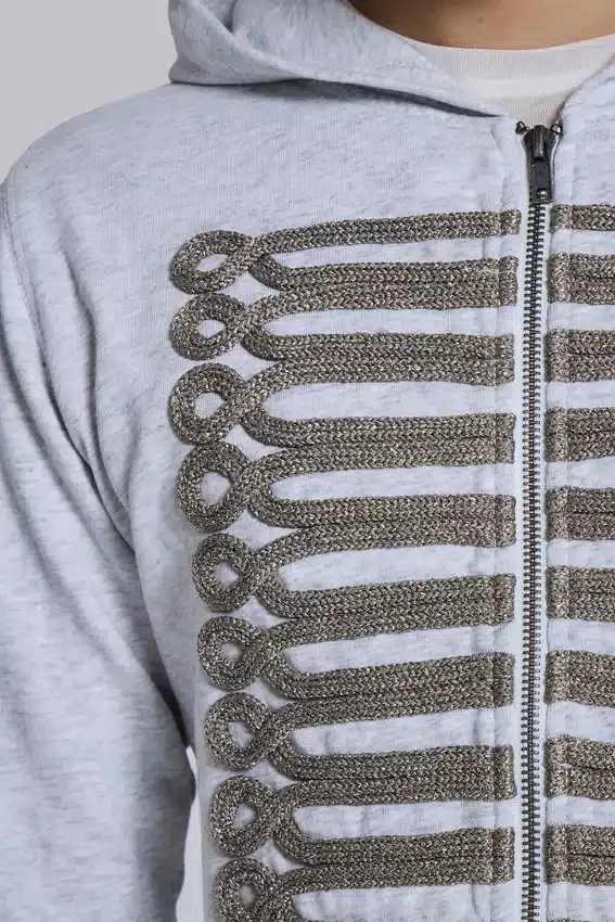 Grey Marl Military Monster Hoodie