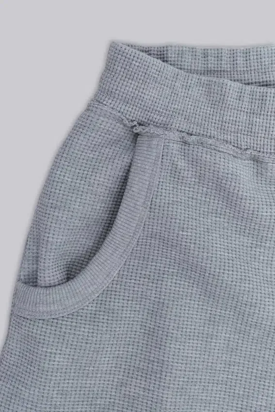 Grey Marl Waffle Monster Jogger Shorts