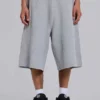 Grey Marl Waffle Monster Jogger Shorts