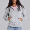 Grey Polkadot Hoodie