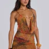 Hina Backless Mini Dress With Beaded Trims