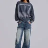Hunter Loose Straight Leg Jeans in Blue Wash