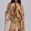 Iberis Chiffon Wrap Mini Dress