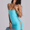 Idol Bandage Mini Dress in Turquoise