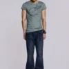Indigo Creased Drift Bootcut Jeans